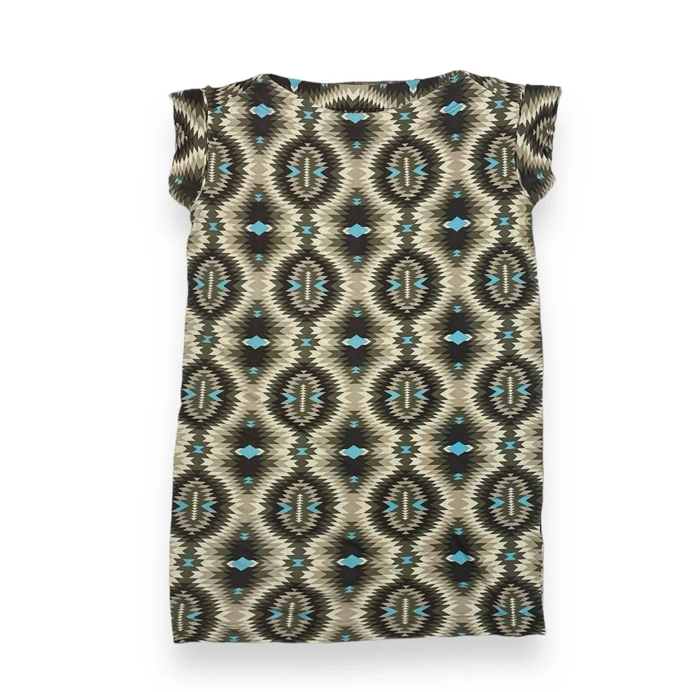 TORY BURCH Bateau Neck Geometric Print Sheath Dress